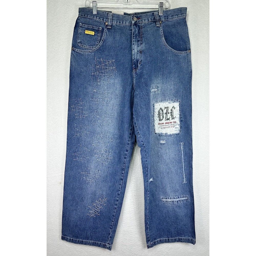 Vintage‎ Ozoc Jean Co Distressed Baggy Jeans Mens Size 36W 32L Y2K New With Tags